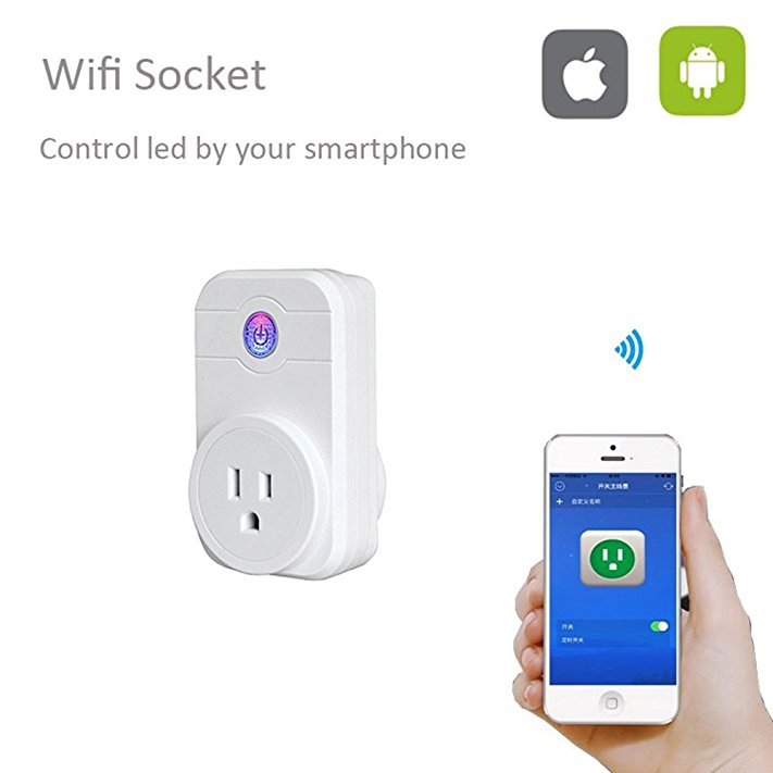 LeaninngTech Mini WiFi Smart Plug, Outlet Switch Wireless Timer Power Socket Remote Control, Works with Alexa, No Hub Required, Free IOS / Android App Electrical, US Plug