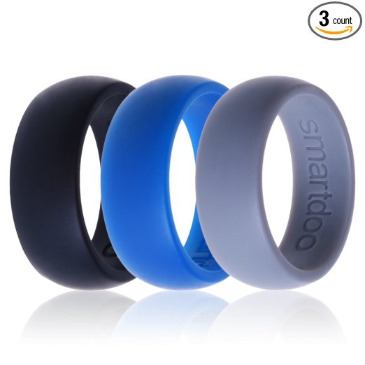 Silicone Wedding Ring, Smartdoo Wedding Band 6 Ring Pack 3 Ring Pack for Men Women Flexible Comfort Sport Love Ring