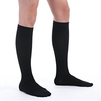 Fytto 1067 Compression Socks Men 15-20mmHg Circulator Graduated Compression, Travel, Trouser Socks, Varices Socks, Knee High, Medium, Black