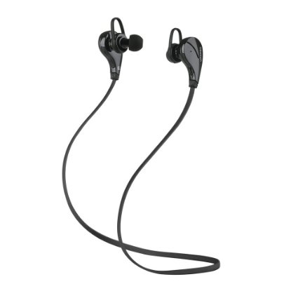 Intcrown Bluetooth Headphones V4.0 Built in Microphone Wireless In-ear Earbuds Headset for Running GYM Exercise (Black)