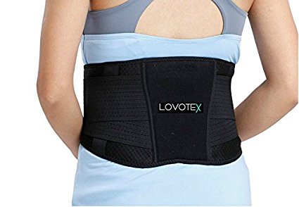 Lovotex Superior Lumbar Support Back Brace Belt w/ Removable Cushioned Lumbar Pad, Breathable, Adjustable Posture Corrector For Lower Back Pain & Stiffness & Improve Overall Posture X Large 38" - 42"