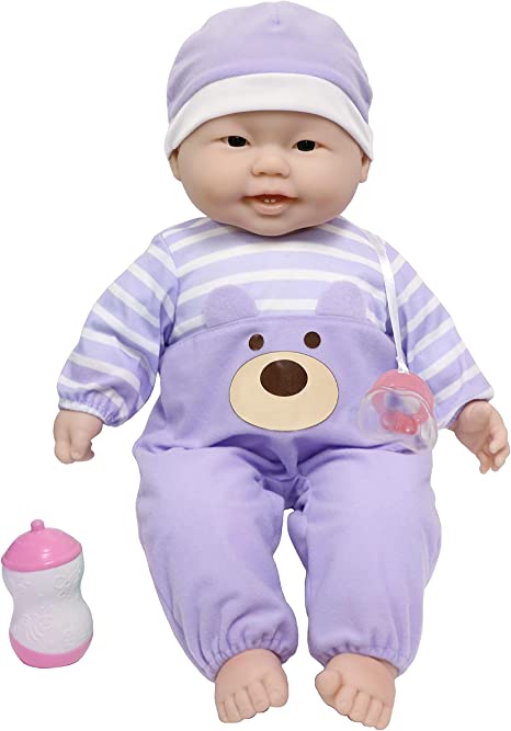 JC Toys 35018 ‘Lots to Cuddle Babies’ Asian 20" Purple Soft Body Baby Doll and Accessories