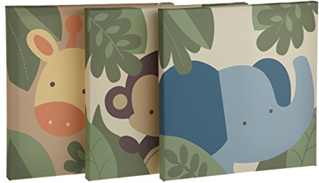 Kids Line Jungle 123 Canvas Wall Art 3 Piece, Brown (Discontinued by Manufacturer)