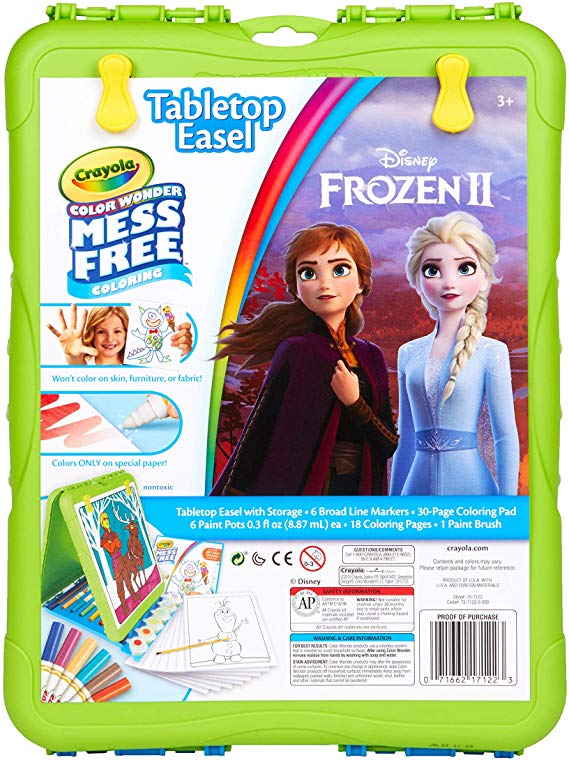 Crayola Color Wonder Travel Easel Frozen 2 Pages with Bonus Pages, Markers and Color Wonder Paint Coloring Travel Books and Easel 61 Piece MEGA Set