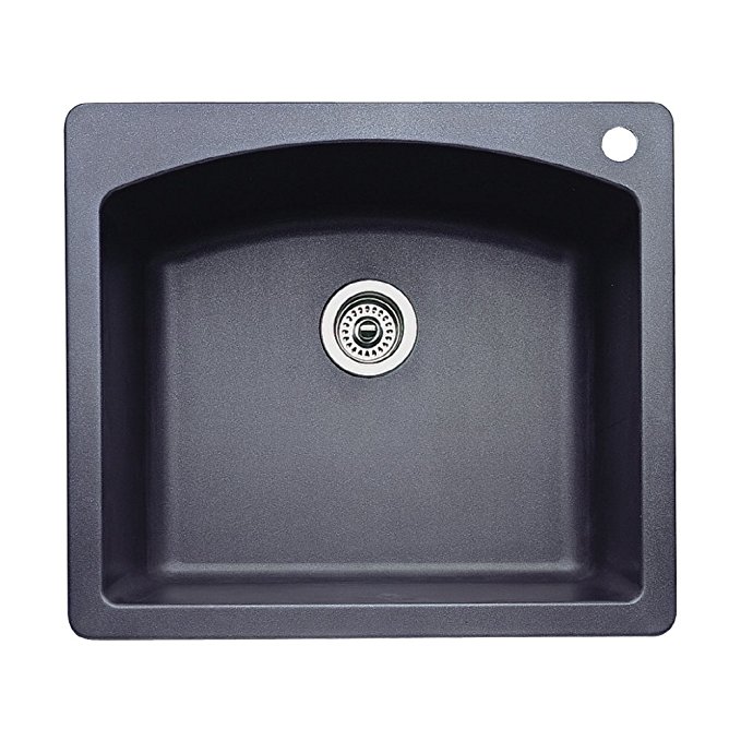 Blanco 440210 Diamond Single-Basin Drop-In or Undermount Granite Kitchen Sink, Anthracite
