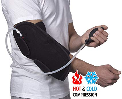 NatraCure Hot/Cold & Air Compression Elbow Brace Support - (6017 CAT) - Alleviates Pain from Tendonitis, Tennis Elbow, Arthritis, Joint Pain, and Sports Injury