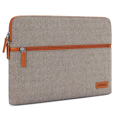 DOMISO 10.1 Inch Laptop Sleeve Canvas Case Tablet Protective Carrying Bag for 10.1-10.5 Inch Laptops/eBooks/Kids Tablets/iPad Pro/iPad Air/Lenovo Yoga Book/Asus/Acer/HP, Brown