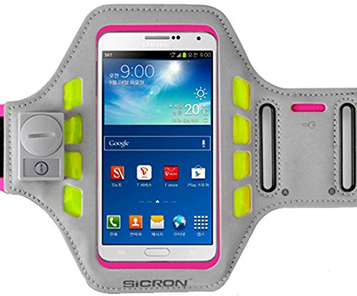LED Sport Armband   KEY Holder   Earphone Hole for 5.3 " Smartphone , iPhone 6 / 5 / 5s / 4 , Galaxy s5 / s4 / s3 , LG G2, Vegar Iron2 (5.3" Pink)