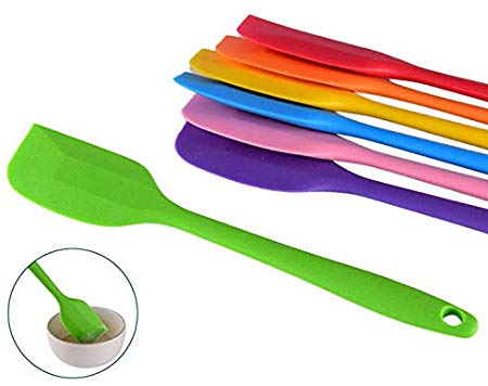 Silicone Spatula,Non-stick Heat Resistant Cooking Scrapers,Pack of 2 (Colors in Random)