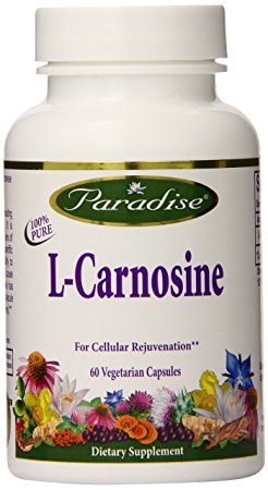 Paradise Herbs Carnosine (l-Carnosine) Vegetarian Capsules, 60 Count