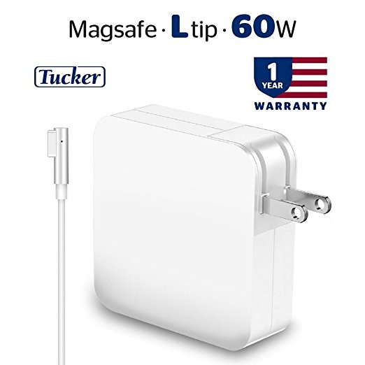 Macbook Pro Charger, 60W Power Adapter ( L ) Magsafe 1 Style Connector - Tucker TM - Replacement Charger Compatible with 60W for Apple Mac Book Pro 11 inch / 13 inch / 15 inch