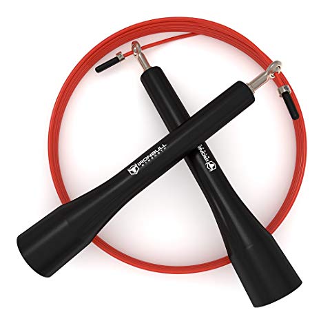 Speed Jump Rope - Extra Wire and Carry Bag Included - Perfect for Sports like CrossFit, Boxing, MMA, Martial Arts - Fully Adjustable (Red)