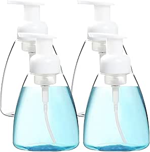 Youngever 5 Pack Clear Plastic Foaming Soap Dispenser (8 Ounce)