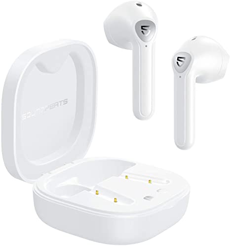 SoundPEATS TrueAir2 Wireless Earbuds Bluetooth V5.2 USB C Earphones with Dual Mic, CVC Noise Cancellation for Clear Calls Headphones Qualcomm 3040, aptX Codec, Total 25 Hours Playtime, White