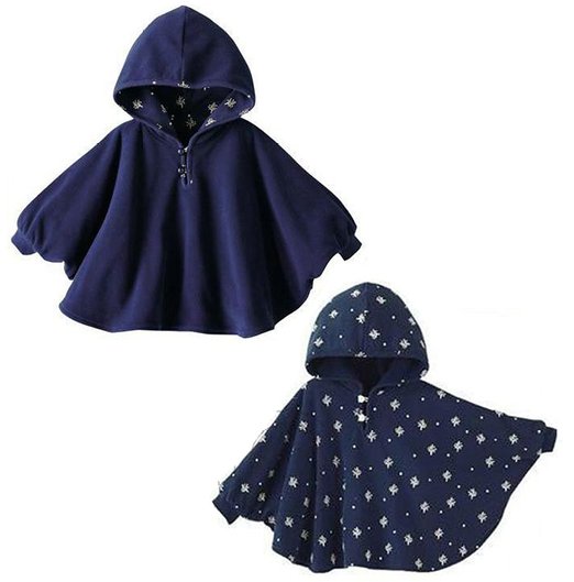 Gaorui Baby Kids Toddler Double-side Wear Hooded Cape Cloak Poncho Hoodie Coat