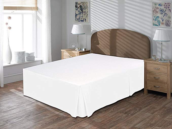 Mega Sale Offer 600 Thread Count Durable Egyptian Cotton Cal King Size 1-Pieces Split Corner Tailored Bed Skirt 21 Inch Drop Length, White Solid