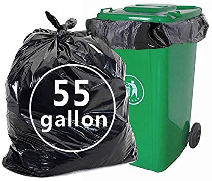 NICESH 55 Gallon Lawn and Leaf Trash Bags, Black, 66 Counts