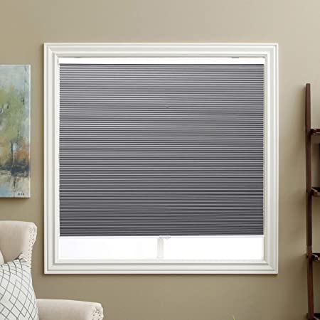 SBARTAR Cellular Blinds Cordless Blackout Honeycomb Blinds Fabric Window Shades 24" W x 64" H, Cool Silver(Blackout)
