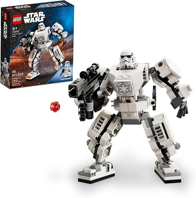 LEGO Star Wars Stormtrooper Mech 75370 Star Wars Collectible for Kids, This Buildable Star Wars Action Figure Features a Cockpit, Buildable Blaster and Iconic Imperial Stormtrooper Minifigure