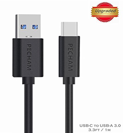 PECHAM USB Type C Cable USB-C to USB-A 3.0 (3.3ft) With 56k Ohm Pull-up Resistor for Nexus 6P 5X, OnePlus 2, Lumia 950 950xl, New MacBook, ChromeBook Pixel, Nokia N1 Tablet and Other Type-C Devices