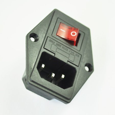 SODIAL(R) 3 Pin IEC320 C14 Inlet Module Plug Fuse Switch Male Power Socket 10A 250V