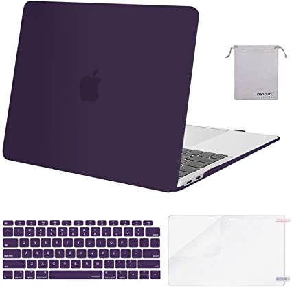 MOSISO MacBook Air 13 inch Case 2020 2019 2018 Release A2337 M1 A2179 A1932, Plastic Hard Shell&Keyboard Cover&Screen Protector&Storage Bag Compatible with MacBook Air 13 inch Retina, Lavender Purple