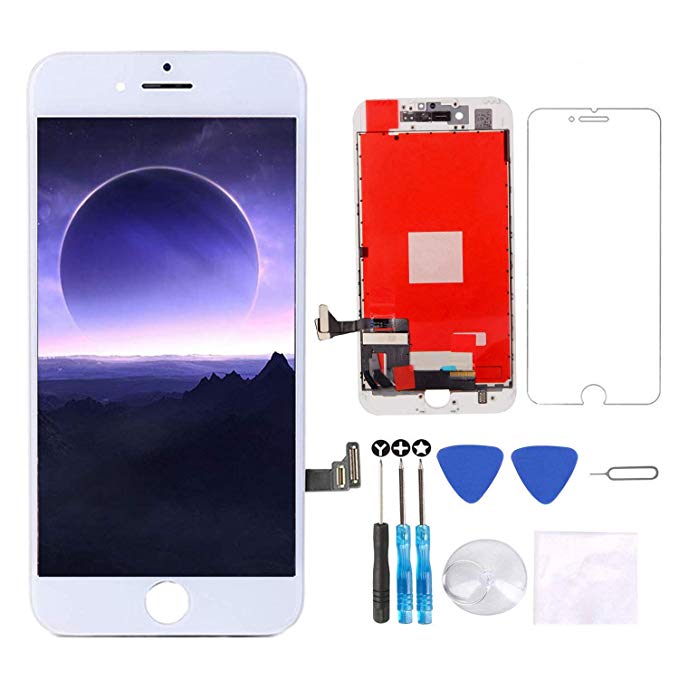 Screen Replacement for iPhone 8 Screen White 4.7" LCD 3D Touch Screen Digitizer Replacement Frame Display Assembly Set with Screen Protector and Repair Tools for iPhone 8 Screen Replacement