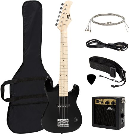 New 30" Kids Black Electric Guitar With Amp & Much More Guitar Combo Accessory Kit