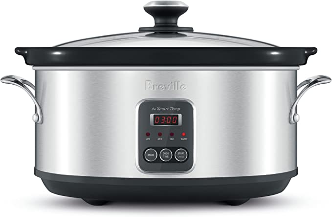 Breville The Smart Temp Slow Cooker, Brushed Stainless Steel BSC420BSS