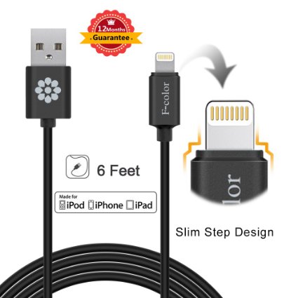 iPhone ChargeriPhone 6S Charger 6 Ft Extra Long Apple MFi Certified Lightning Cable F-color8482 8 Pin to USB Data Sync Charger Cord for iPhone 6S 6 Plus 5S 5 iPad Air 2 Mini 4 3 2 iPad Pro Black