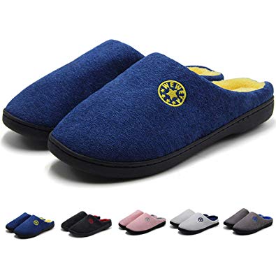Mens House Slippers Womens House Shoes Memory Foam Slipper Room Shoes Slip On Room Indoor Cotton Slippers