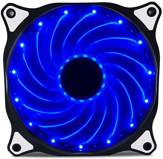 Vetroo 120mm Blue 15-LEDs Cooling Fan for Computer PC Cases, CPU Coolers and Radiators