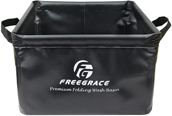 Freegrace Folding Wash Basin - Premium Collapsible Water Sink Container - Lightweight & Durable - Wash Dishes Everywhere - Suitable for Camping & Outdoor Activities