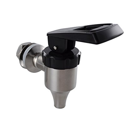 KES K1061-2 Replacement Spigot for Beverage Dispenser SUS304 Stainless Steel 5/8" or 16mm (Press and Hold Spring Valve), Brushed Finish