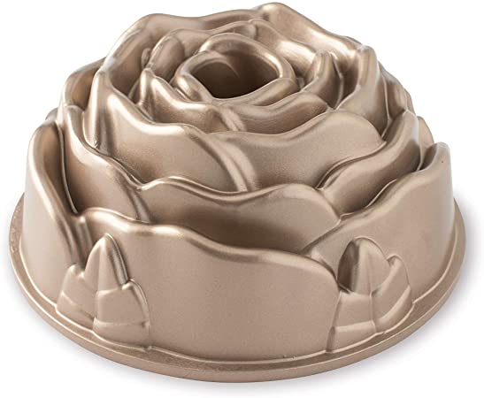 Nordic Ware Rose Cast Aluminum Bundt Pan, 10 Cup, Toffee