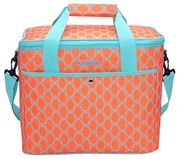 MIER Large Cooler Lunch Bag for Camping, Shopping, Gym, Travel, Picnic, 18L, Orange