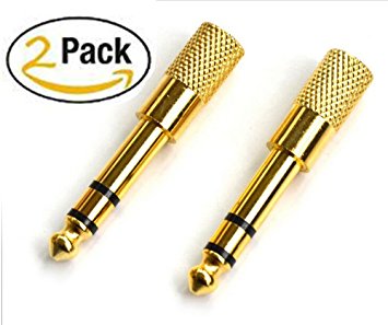 2pcs Stereo Jack Adapter Antkeet Gold 1/4“ 6.35mm to 1/8" 3.5mm Plug Stereo Audio Headphone Adapter Screw Male to Female Stereo Headphone Audio Adapter Connector