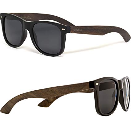 Ebony Wood Sunglasses For Men and Women with Black Polarized Lenses GOWOOD Canadian