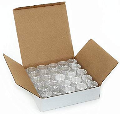 50 Empty, Clear, 5 Gram Plastic Pot Jars, Cosmetic Containers, With Lids. (5 Gram - 50pk, Clear)