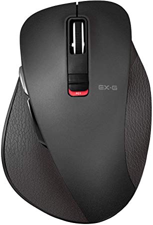 ELECOM-Japan Brand-Bluetooth Wireless Mouse/Extreme Ergonomic Design/BlueLED/Large Size / 5 Button/Black/M-XGL10BBBK