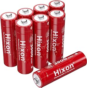 Hixon 1.5V Rechargeable Lithium AA Batteries,8Pack 3500mWh High Capacity Double AA Li-ion Battery,1600 Cycles,for Xbox/VR,Blink,Smart Lock (Battery Only)