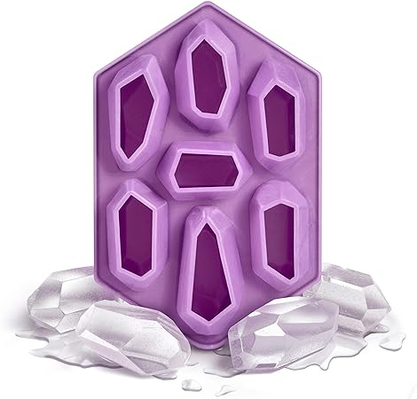 Genuine Fred CRYSTAL ICE TRAY, Silicone Ice Tray, Purple, 7.6 x 5 x 1.4 inches