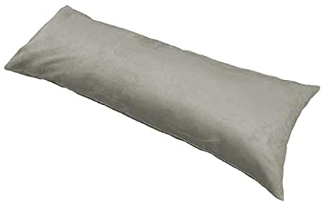 MoonRest Classic Microsuede Body Pillow Pillowcase - Ultra-Soft Plush - Hidden Zipper 20 X 54 Inch - Grey