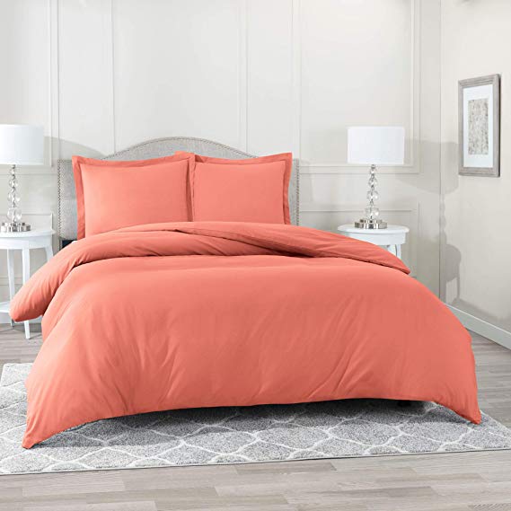 Nestl Bedding Duvet Cover 2 Piece Set – Ultra Soft Double Brushed Microfiber Hotel Collection – Comforter Cover with Button Closure and 1 Pillow Sham, Misty Rose - Twin (Single) 68"x90"