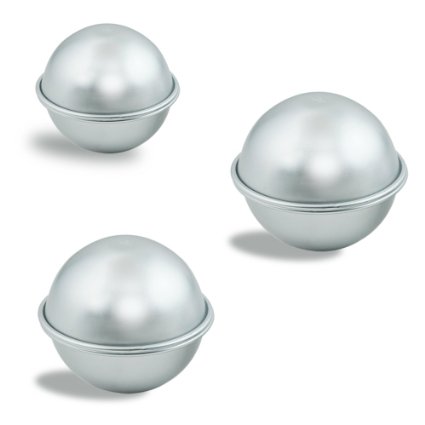 Metal Bath Bomb Mold - Aluminum - 6 Pieces - 3 Sets - Large and Small 2 Sizes (5.5 cm and 6.5 cm) - DIY Your Own Bath Bombs - By Rockrok