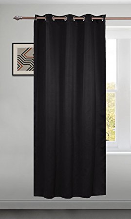 Toodou Blackout Drapes Grommet Top Room Darkening Thermal Insulated Blackout Window Curtain Panel For Bedroom(1 Panel ,W52 x L84,Black)