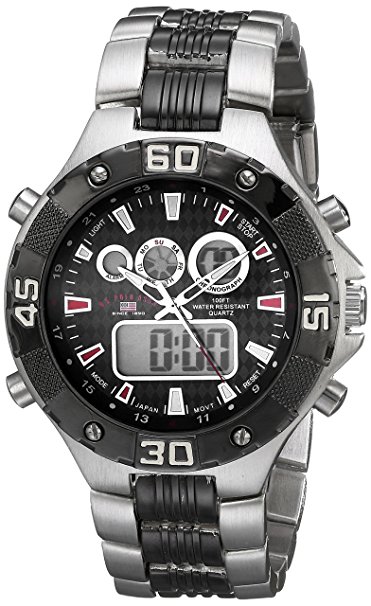 U.S. Polo Assn. Sport Men's US8208EXL Analog-Digital Silver-Tone and Gunmetal Watch