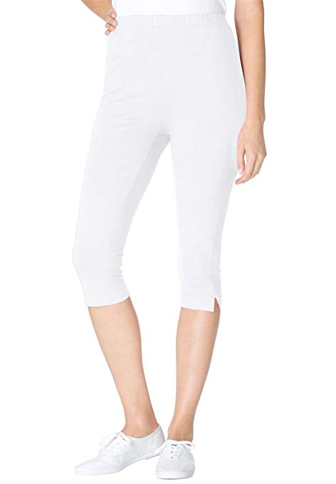 Women's Plus Size Stretch Cotton Capri Legging