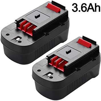 HPB18 Battery 18 Volt 3.6Ah Ni-Mh Replacement for Black and Decker 18V Battery HPB18-OPE A1718 244760-00 Firestorm FSB18 FS18FL FS180BX FS18BX 2 Pack