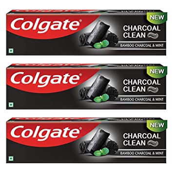 Colgate Charcoal Clean Toothpaste, Bamboo Charcoal and Mint - 120 g (Pack of 3)